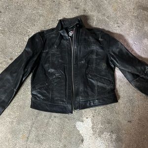 Leather Moto crop jacket